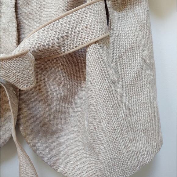 Nine West Jacket Cotton Linen Cap Sleeves Gold Size 2 - Picture 12 of 16